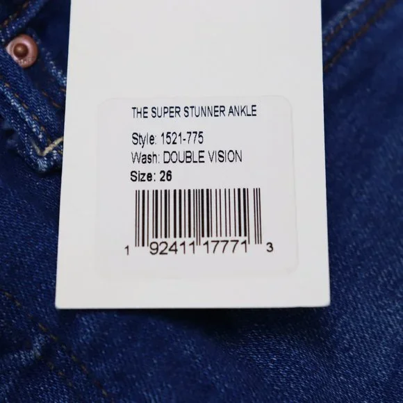 NWT Mother The Super Stunner Ankle Jeans Heart Print Pocket Double Vision 26 - Picture 6 of 8